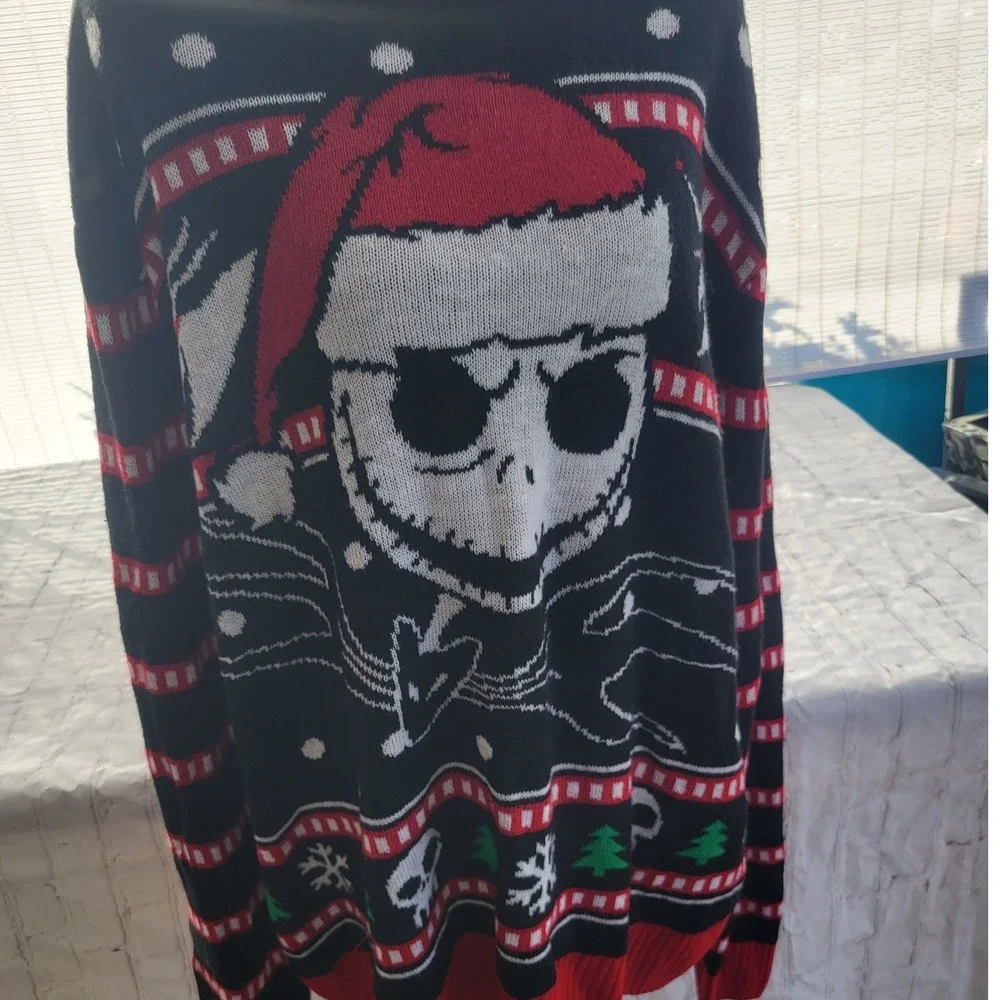 Disney Nightmare Before Christmas Jack Skellington Ugly Holiday Sweater Mens L